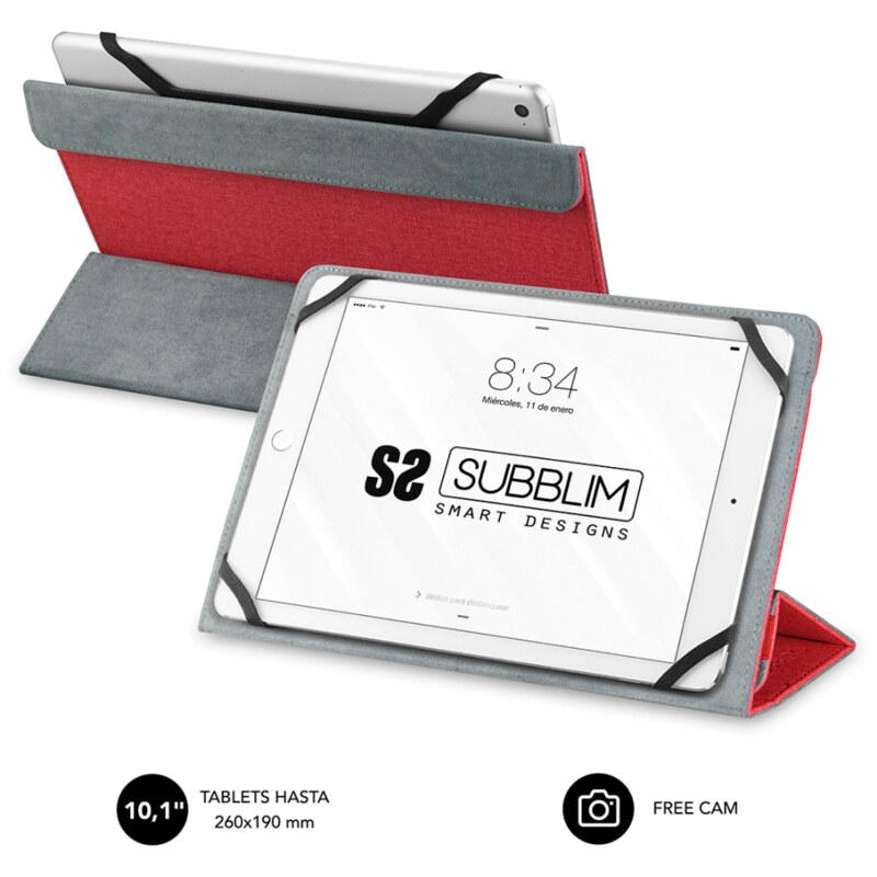 SUBBLIM Funda Tablet Freecam Case 10,1" Red