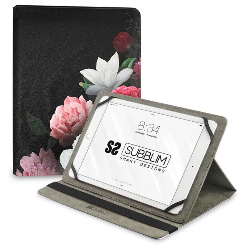 SUBBLIM Funda Tablet Universal TRENDY CASE ROSAS 11"
