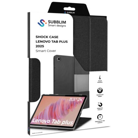 SUBBLIM Funda Tablet Shock Case Compatible con Lenovo Tab Plus 2025 Negro 11,5" SmartCov