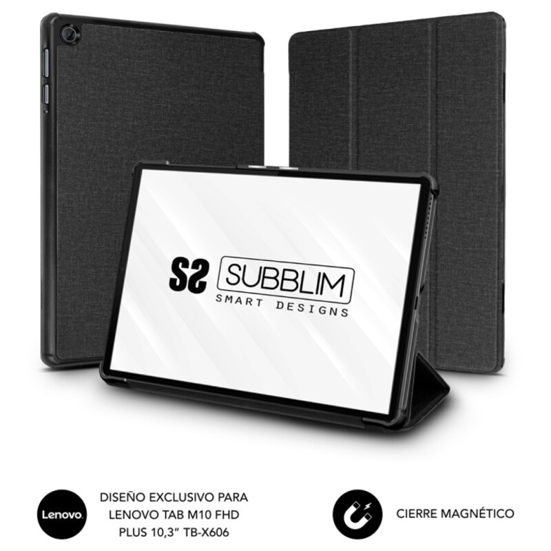 SUBBLIM Funda Tablet Shock Case Compatible con Lenovo Tab M10 Fhd Plus TbX606 Negro