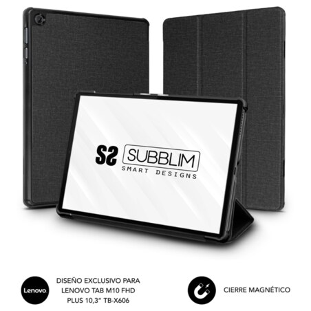 SUBBLIM Funda Tablet Shock Case Compatible con Lenovo Tab M10 Fhd Plus TbX606 Negro