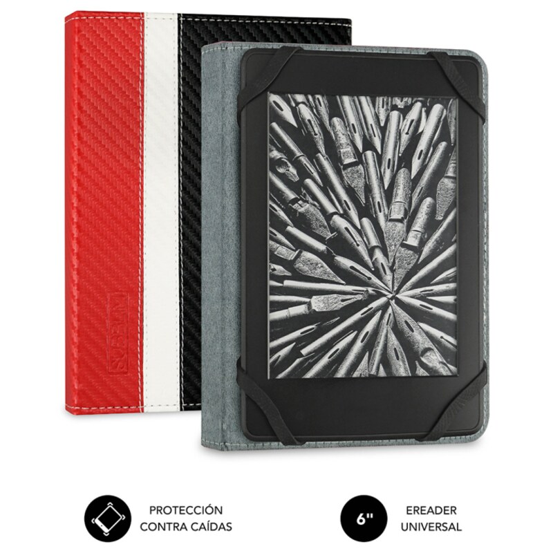 SUBBLIM Funda Libro Electrónico Clever Ebook Case 6" Red