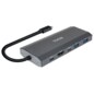 TooQ Caja externa para SSD M.2 NGFF/NVMe + HUB USB 3.2 Gen2 con 1xUSB-C/PD + 2xUSB-A + USB-C + HDMI, Gris