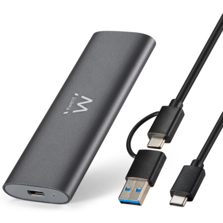 Ewent EW7060 caja para disco duro externo Caja externa para unidad de estado sólido (SSD) Gris Oscuro