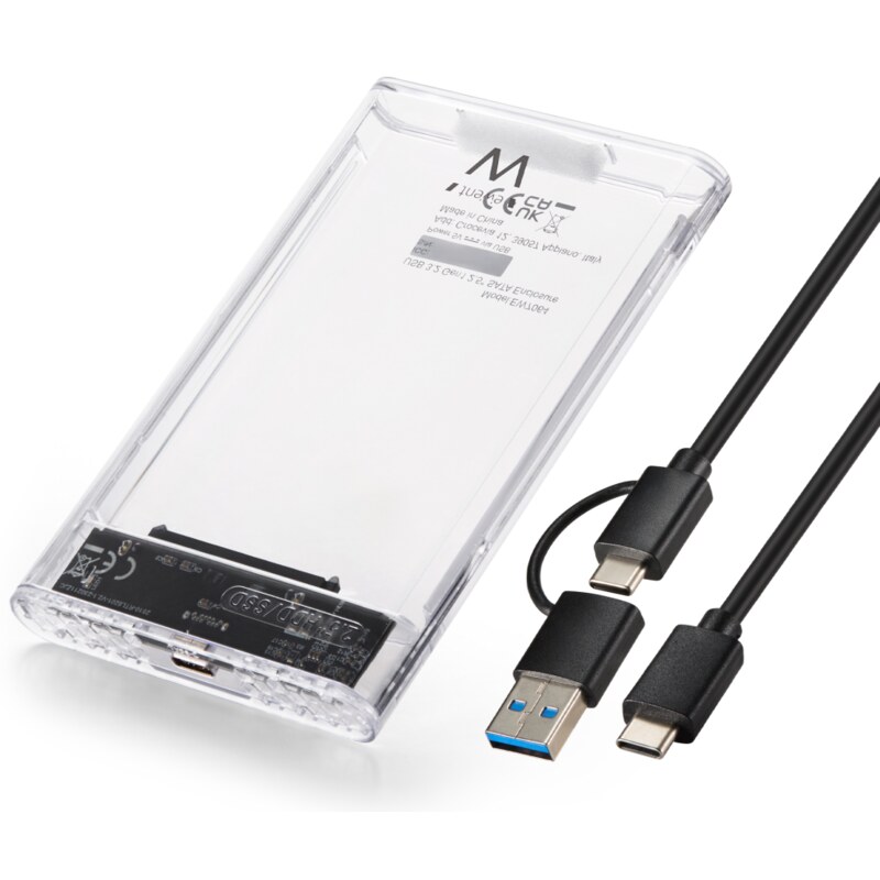 Ewent EW7064 caja para disco duro externo Caja externa para unidad de estado sólido (SSD) Transparente 2.5"