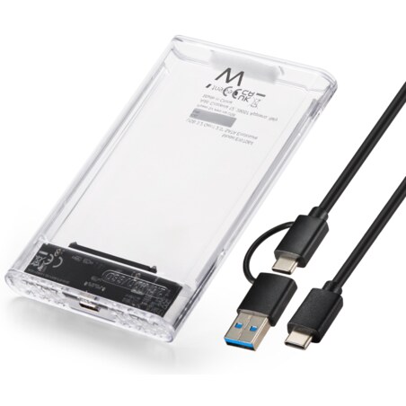Ewent EW7064 caja para disco duro externo Caja externa para unidad de estado sólido (SSD) Transparente 2.5"
