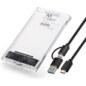 Ewent EW7064 caja para disco duro externo Caja externa para unidad de estado sólido (SSD) Transparente 2.5"