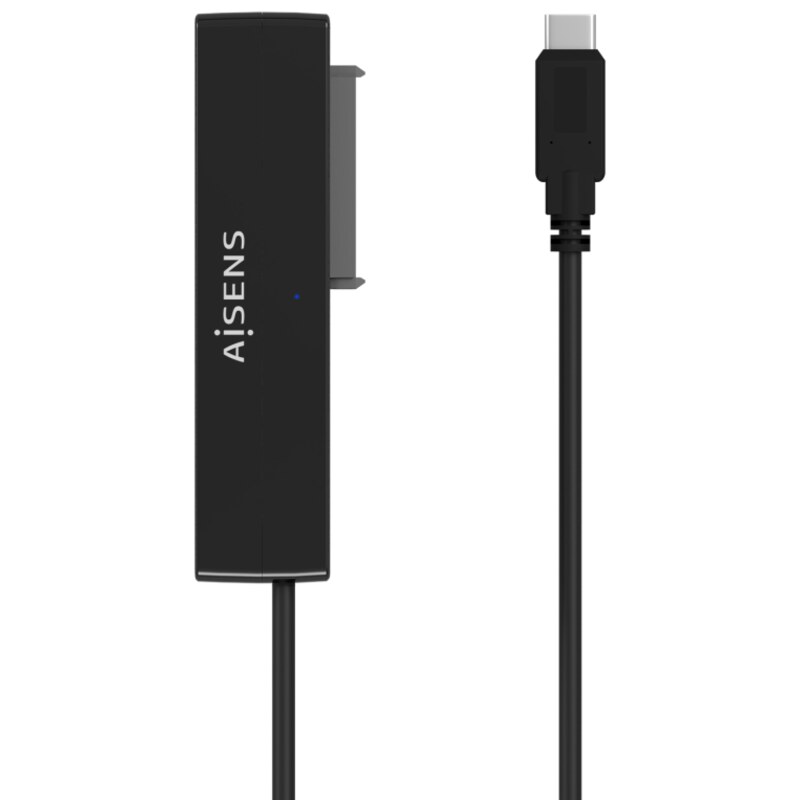 AISENS Adaptador ASE-35C02B SATA a USB-C USB 3.0/USB3.1 GEN1 para Discos Duros 2.5" y 3.5" con Alimentador, Negro
