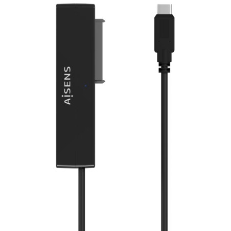 AISENS Adaptador ASE-35C02B SATA a USB-C USB 3.0/USB3.1 GEN1 para Discos Duros 2.5" y 3.5" con Alimentador, Negro