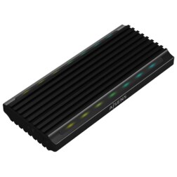 AISENS Caja Externa M.2 RGB Gaming ASM2-RGB012B SATA/NVMe A USB3.1 Gen2, Negra