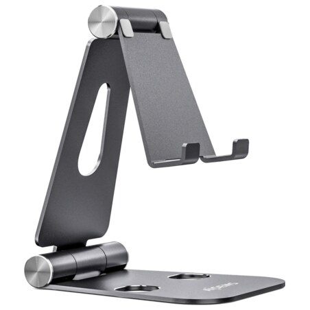 AISENS Soporte De Sobremesa Tamaño XL Ajustable (2 Pivotes) Para Movil / Tablet, Gris