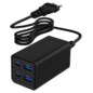 Gembird TA-UC-2A2C-PD65-01-BK cargador de dispositivo móvil Portátil, Smartphone Negro Corriente alterna Carga rápida Interior