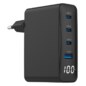 Gembird TA-UC-PDQC100LCD-01-BK cargador de dispositivo móvil Portátil, Smartphone Negro Corriente alterna Carga rápida Interior