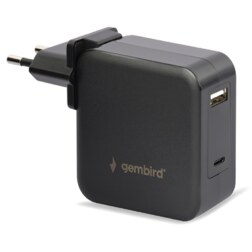 Gembird NPA-PD60-01 cargador de dispositivo móvil Portátil, Smartphone Negro Corriente alterna Interior