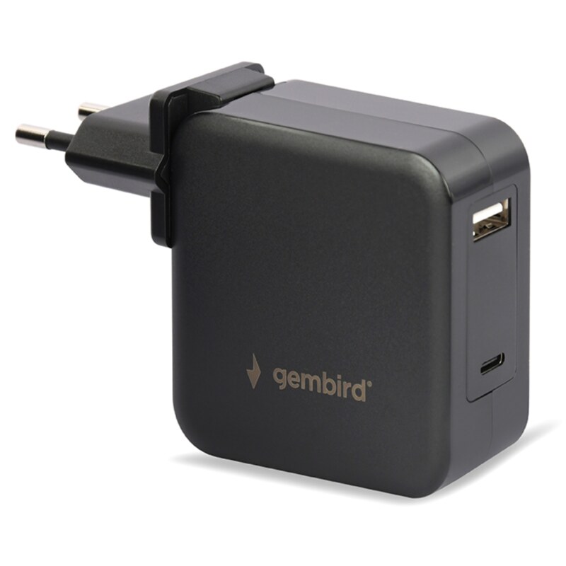 Gembird NPA-PD60-01 cargador de dispositivo móvil Portátil, Smartphone Negro Corriente alterna Interior