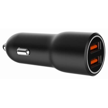 Gembird TA-UC-A2QC36-CAR-01 cargador de dispositivo móvil Teléfono móvil, Smartphone Negro Encendedor de cigarrillos Carga rápid