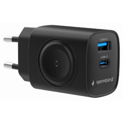 Gembird TA-UC-PDQCW20-01-BK cargador de dispositivo móvil Universal Negro Corriente alterna Carga rápida Interior