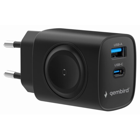 Gembird TA-UC-PDQCW20-01-BK cargador de dispositivo móvil Universal Negro Corriente alterna Carga rápida Interior