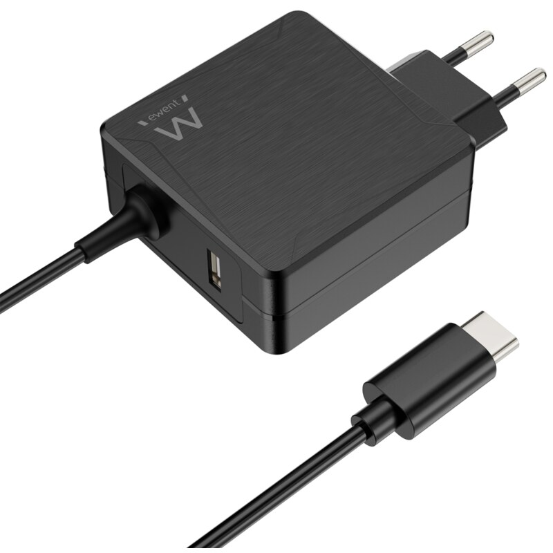 Ewent EW3978 cargador de dispositivo móvil Portátil Negro Corriente alterna Carga rápida Interior