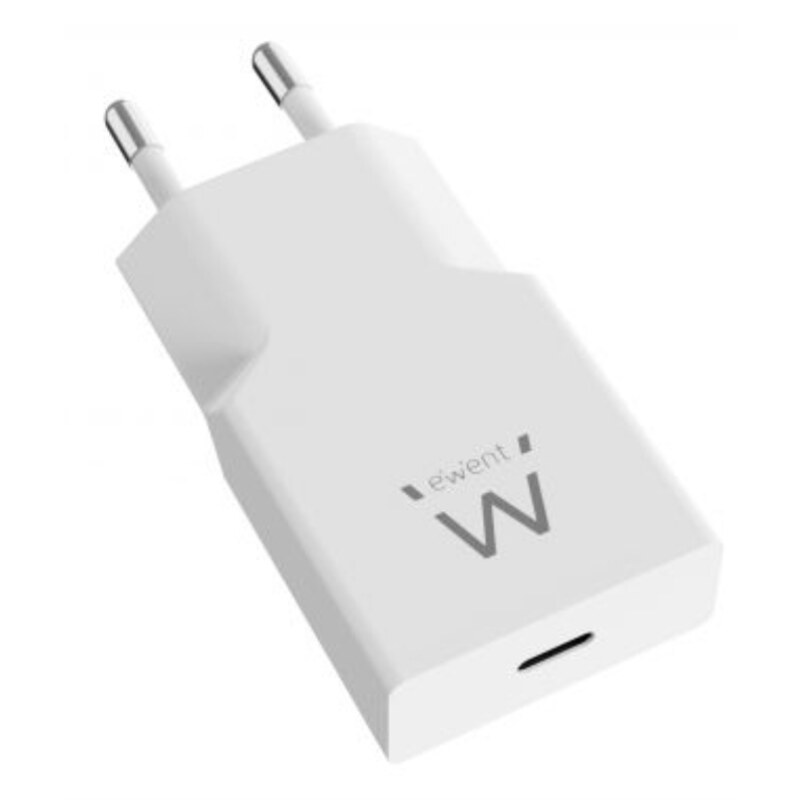 Ewent Cargador Rápido USB-C PD de 20W con Tecnología GaN y Diseño Ultrafino