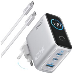 Anker B121BG41 cargador de dispositivo móvil Universal Plata Corriente alterna Carga rápida Interior