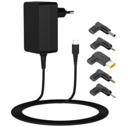 Leotec LENCSHOMETC45 cargador de dispositivo móvil Universal Negro Corriente alterna Carga rápida Interior
