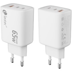 Leotec CARGADOR UNIVERSAL 65W GAN ULTRA SLIM 2 USB C PD+1 USB A BLANCO