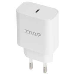 TooQ Cargador de Pared USB-C PD20W, Blanco
