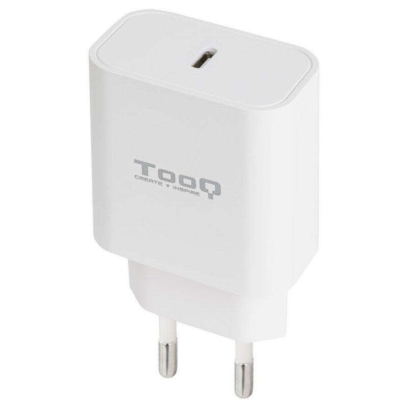 TooQ Cargador de Pared USB-C PD20W, Blanco