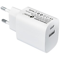 Leotec Cargador 20W 1xUSB-C PD + 1x USB-A Blanco