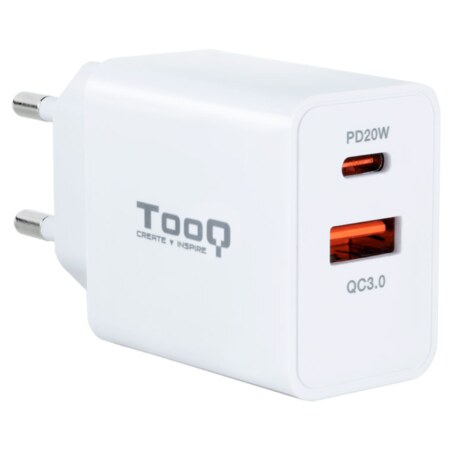 TooQ TQWC-2SC04WT cargador de dispositivo móvil Universal Blanco Corriente alterna Carga rápida Interior
