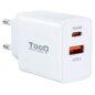 TooQ TQWC-2SC04WT cargador de dispositivo móvil Universal Blanco Corriente alterna Carga rápida Interior
