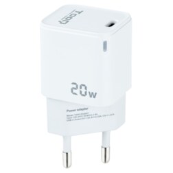 TooQ Cargador de Pared USB-C PD20W, Blanco