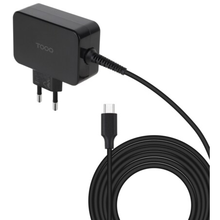 TooQ Cargador de portátil GAN USB-C PD 45W, Negro