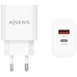 AISENS Cargador 20W, 1xUSB-C PD3.0, 1xUSB-A QC3.0, Blanco
