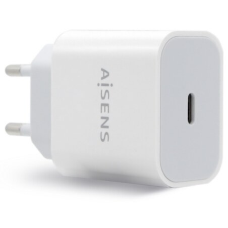 AISENS Cargador USB-C P?3.0 1 Puerto 1x USB-C 20 W, Blanco