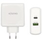 AISENS Cargador 48 W, 1x USB-C PD3.0 30 W, 1x USB-A QC3.0 18 W, Blanco