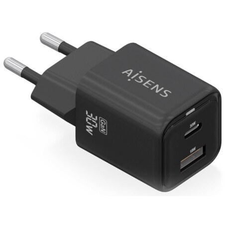 AISENS ASCH-30W2P021-BK cargador de dispositivo móvil Universal Corriente alterna Carga rápida Interior