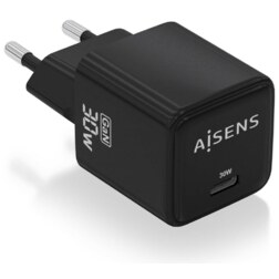 AISENS ASCH-30W1P036-BK cargador de dispositivo móvil Universal Corriente alterna Carga rápida Interior