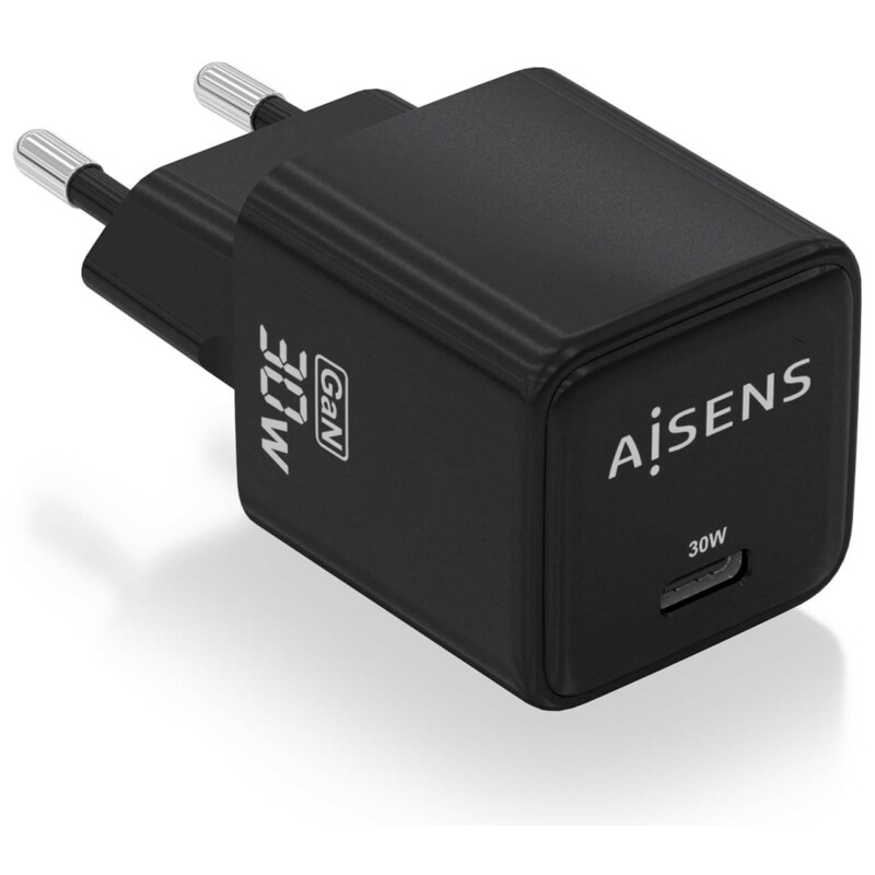 AISENS ASCH-30W1P036-BK cargador de dispositivo móvil Universal Corriente alterna Carga rápida Interior