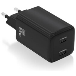 AISENS ASCH-65W2P040-BK cargador de dispositivo móvil Universal Corriente alterna Carga rápida Interior