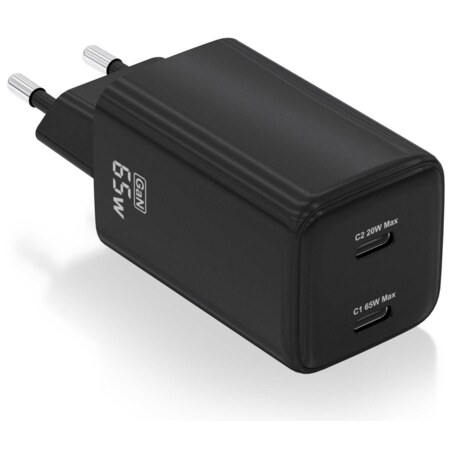 AISENS ASCH-65W2P040-BK cargador de dispositivo móvil Universal Corriente alterna Carga rápida Interior