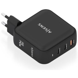 AISENS ASCH-140W3P031-BK cargador de dispositivo móvil Universal Corriente alterna Carga rápida Interior