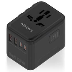 AISENS ASPS-2A2C08-BK cargador de dispositivo móvil Corriente alterna Carga rápida Interior