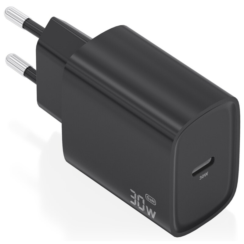AISENS Cargador GaN 30W, 1xUSB-C PD3.0, Negro