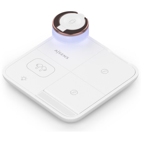 AISENS ASCH-15W4WC061-W cargador de dispositivo móvil Auriculares, Smartphone, Reloj inteligente Cargador inalámbrico Interior