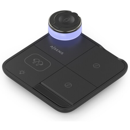 AISENS ASCH-15W4WC062-BK cargador de dispositivo móvil Auriculares, Smartphone, Reloj inteligente Cargador inalámbrico Interior