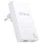AISENS Cargador De Pared GaN Ultra Delgado 65W, 1xUSB-C PD3.0 QC4.0, 1xUSB-A QC3.0, Blanco