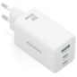 AISENS Cargador GaN 65W, 2xUSB-C PD3.0 QC4.0, 1xUSB-A QC3.0, Blanco