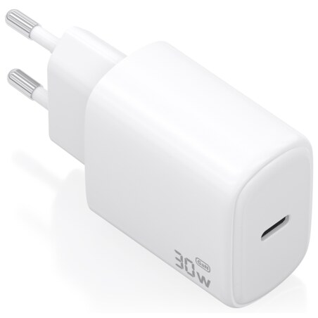 AISENS Cargador GaN 30W, 1xUSB-C PD3.0, Blanco